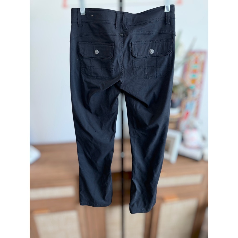 Prana Mid-Rise Flat Front Straight Leg Convertible Capri Pants Black Women's 4 - Picture 9 of 13